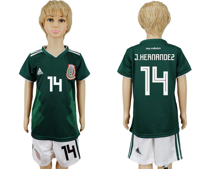 2018 World Cup Children football jersey MEXICO CHIRLDREN #14 J.H